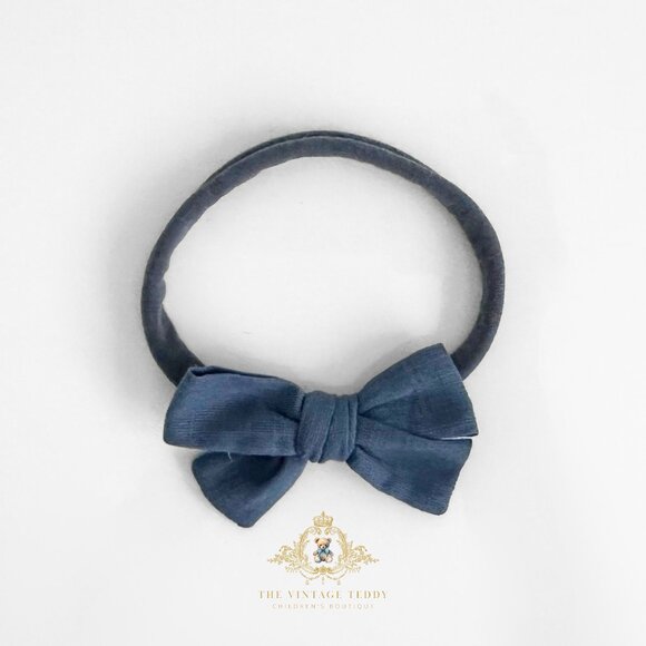 NWT Pretty Girls Bow Headbands Hair Accessory Set of 2 Mustard & Denim Blue OS - Picture 3 of 4